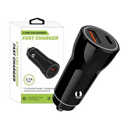 2 Port USB Car Charger Type C Car Phone Charger