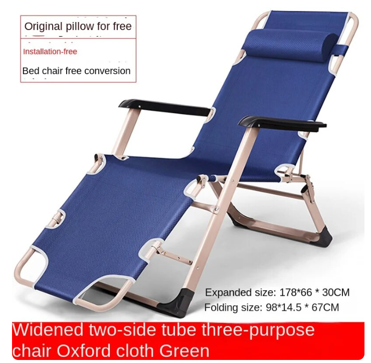 Reclining Sun Chair with Adjustable Backrest Pillow