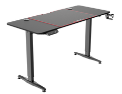 Height adjustable desk with jumbo mouse pad (black)