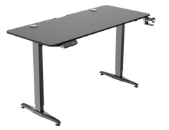 Height adjustable desk with jumbo mouse pad (black)