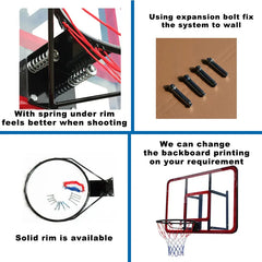 Portable Wall Mounted Backboard Hoop Kids And Adult Indoor And Outdoor