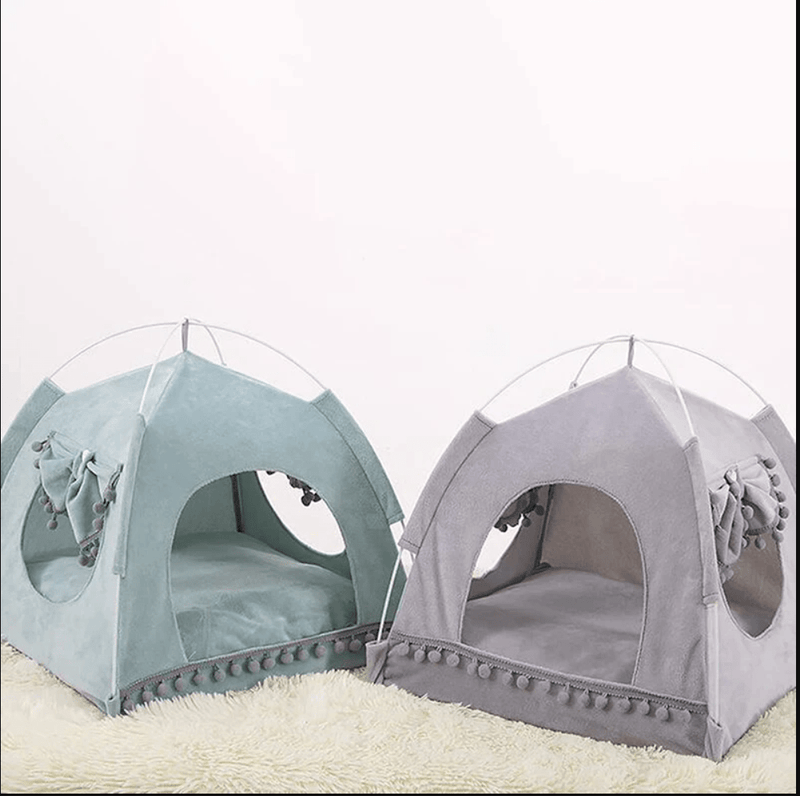 Pet Teepee Tent Foldable Bed Dog Cat House Tents