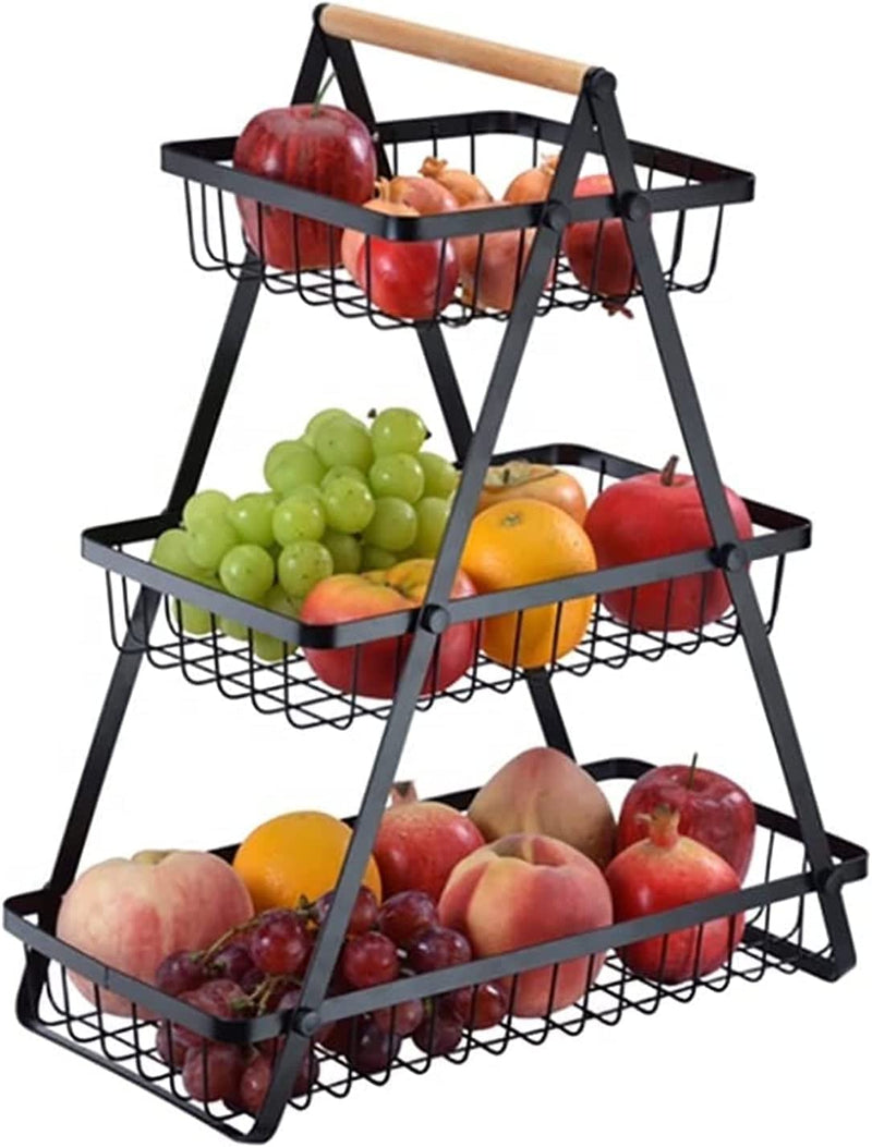 3 Tier Fruit Vegetable Racks, Fruit Vegetable Storage Basket Stand For Kitchen