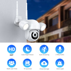 PZT Home Security Flood Camera Tuya smart 5MP ptz wifi ip camera