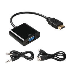 HDMI To VGA Adapter Cable With USB Power and Audio Cable