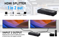 HDMI Splitter 4K 1 in 2 Out +  Snap Deal.