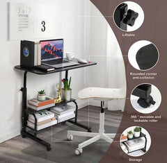 Computer Desk Laptop Table With Wheel  60 CM +  Snap Deal.