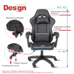 Gaming Chair Office Chair With Headrest And Lumbar Support With Foot Rest Promo +  Snap Deal.
