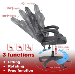 Gaming Chair Office Chair With Headrest And Lumbar Support With Foot Rest Promo +  Snap Deal.