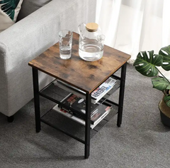 Rustic Brown Bedside Table Sofa Table Set of 2 PCs VASAGLE Promo +  Snap Deal.