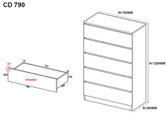 Tallboy - 5 Drawer Promo +  Snap Deal.