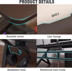 ERGONOMIC GAMING DESK Gaming Table Computer Desk 100CM +  Snap Deal.