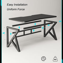 Ergonomic 100CM Gaming Desk & Leather Back Massage Office Chair with Footrest - Combo Setup