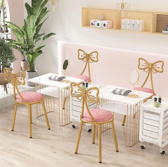 Pink Dressing Makeup Stool Bedroom Backrest Princess Chair +  Snap Deal.