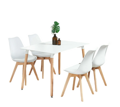Dining Table with 4 Chairs Modern Home Dining Room Kitchen
