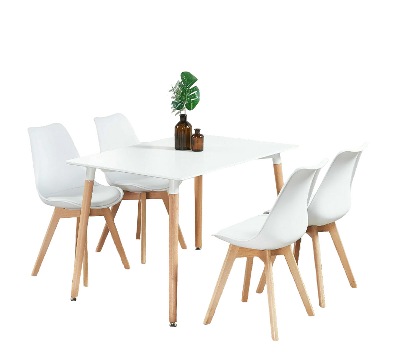 Dining Table with 4 Chairs Modern Home Dining Room Kitchen