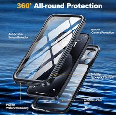 iPhone 15 Pro Waterproof Shockproof Case +  Snap Deal.