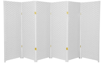 6-Panel Folding Room Divider Screen – Foldable Privacy Partition White