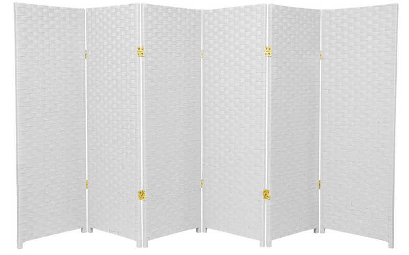 6-Panel Folding Room Divider Screen – Foldable Privacy Partition White