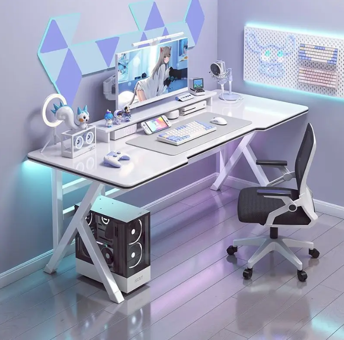 Ergonomic Gaming Desk Computer Desk K-Shaped Table Office Desk