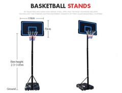 Adjustable Height Outdoor Basketball Hoop Stand and Rim 3.05M 10ft