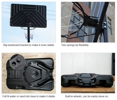 Adjustable Height Outdoor Basketball Hoop Stand and Rim 3.05M 10ft