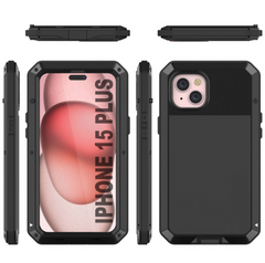 iPhone 15 Plus Metal Case Heavy Duty Armor Shockproof Case