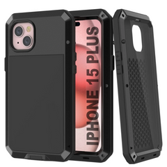 iPhone 15 Plus Metal Case Heavy Duty Armor Shockproof Case