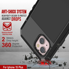 iPhone 15 Plus Metal Case Heavy Duty Armor Shockproof Case