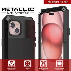 iPhone 15 Plus Metal Case Heavy Duty Armor Shockproof Case