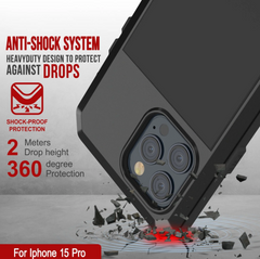 iPhone 15 Pro Metal Case Heavy Duty Armor Shockproof Case