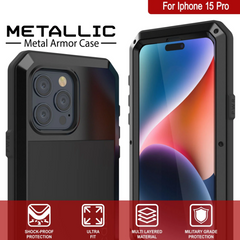 iPhone 15 Pro Metal Case Heavy Duty Armor Shockproof Case