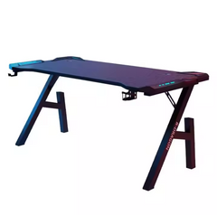Gaming Desk with LED Lights Computer Desk K Shaped Desk