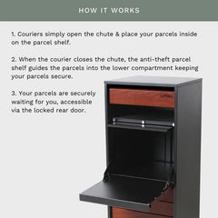 Big Outdoor Mailbox Parcelbox Pillar Letterbox 380x365x1000 mm