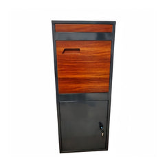 Parcel Pillar Wooden Grain Letterbox – Heavy-Duty Lockable Parcel & Post Box