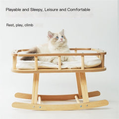 Pet Bed Cat Bed Wooden Pet Hammock Cat Bed Can Be Used in All Seasons