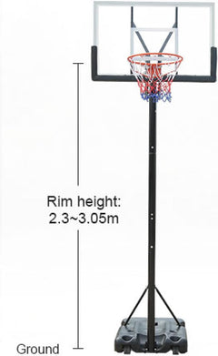 Adjustable Portable Basketball Hoop with Wheels – 4.4ft to 10ft Height, Indoor/Outdoor