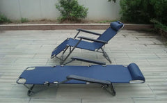 Beach Chair with Adjustable Backrest Pillow