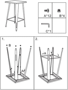 Restaurant Cafe Table Metal Bar Table