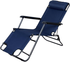 Beach Chair with Adjustable Backrest Pillow