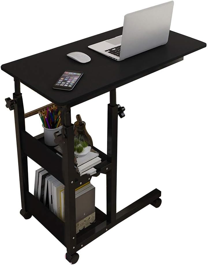 Height Adjustable Laptop table desk Wheels Side Table Care Table Breakfast Table