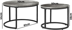 Round Coffee Table Set of Nested Coffee Table