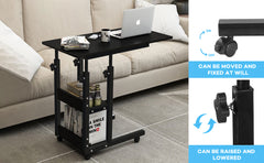 Height Adjustable Laptop table desk Wheels Side Table Care Table Breakfast Table