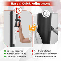 Portable Basketball Hoop System, Indoor Outdoor Basketball Goal w/Easy Height Adjustment from 2.4-3.05 m, 110 cm Shatterproof Backboard, Sturdy Base