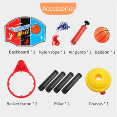 Adjustable Kids Basketball Hoop & Stand Set with Ball & Pump – Height 27cm to 115cm