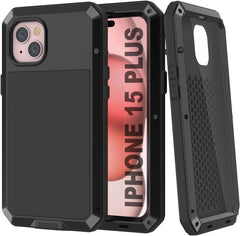 iPhone 15 Plus Metal Case Heavy Duty Armor Shockproof Case