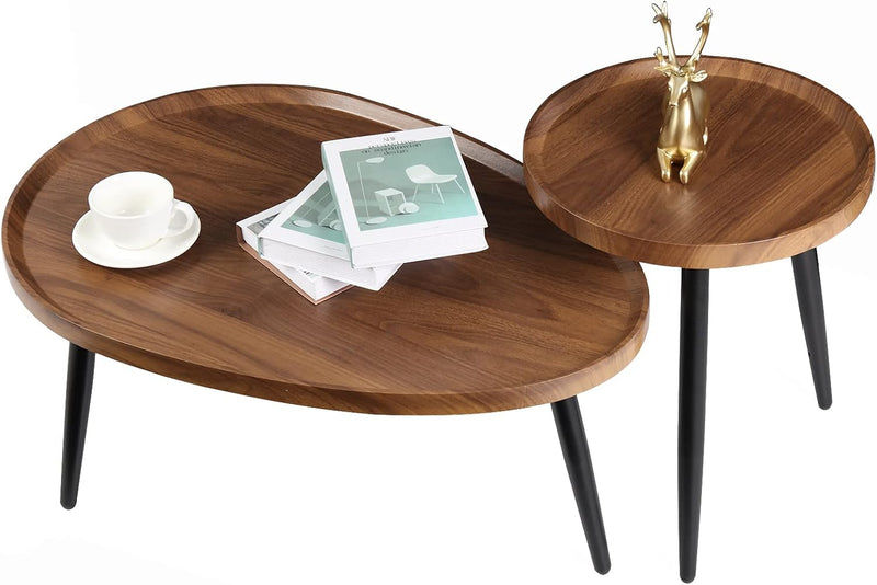 Nesting Coffee Tables Set of 2 for Living Room Display Flowers Lamp