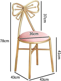Pink Dressing Makeup Stool Bedroom Backrest Princess Chair