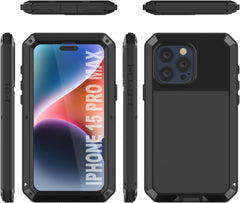 iPhone 15 Pro Max Metal Case Heavy Duty Armor Shockproof Case
