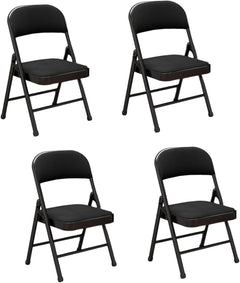 Folding Chairs with Padded Seats – 4 Piece Set